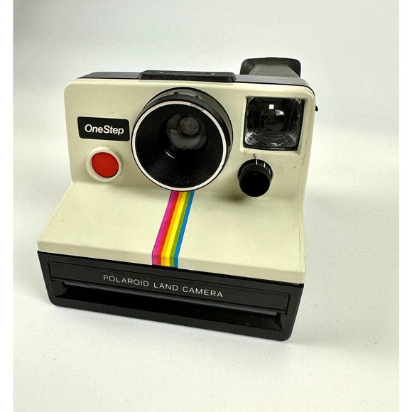 Vintage Polaroid One Step SX-70 Camera And Film White Rainbow Stripe - Picture 3 of 13